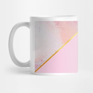 Pink and gold, marble paint Mug